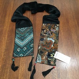 Boho Silk & Velvet Scarf